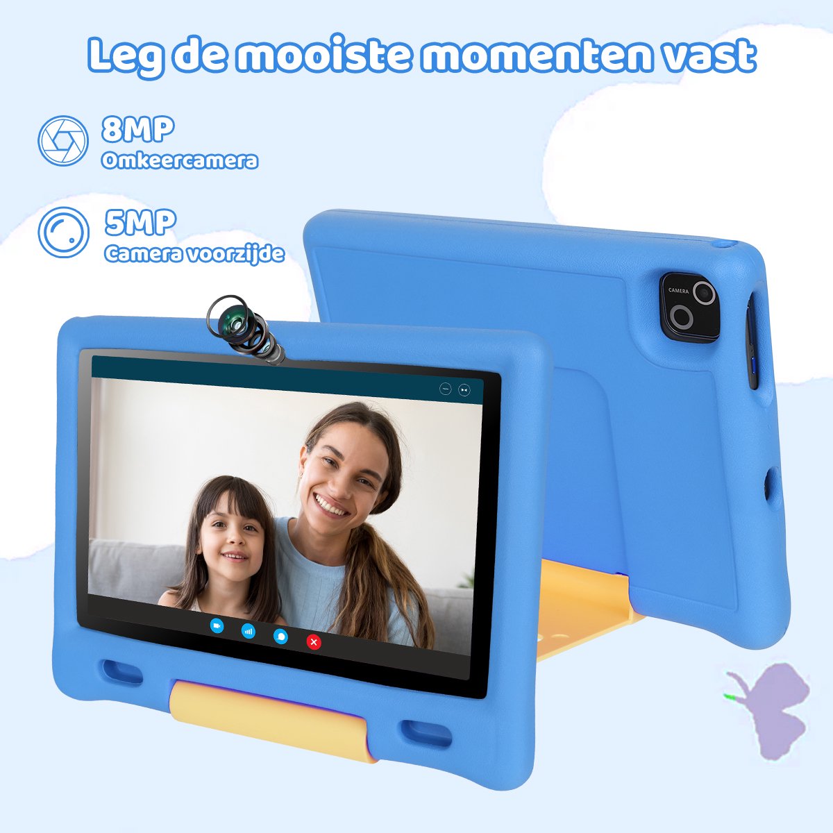 kotsren KT1026 Android 14 kindertablet 10.1 inch blauw