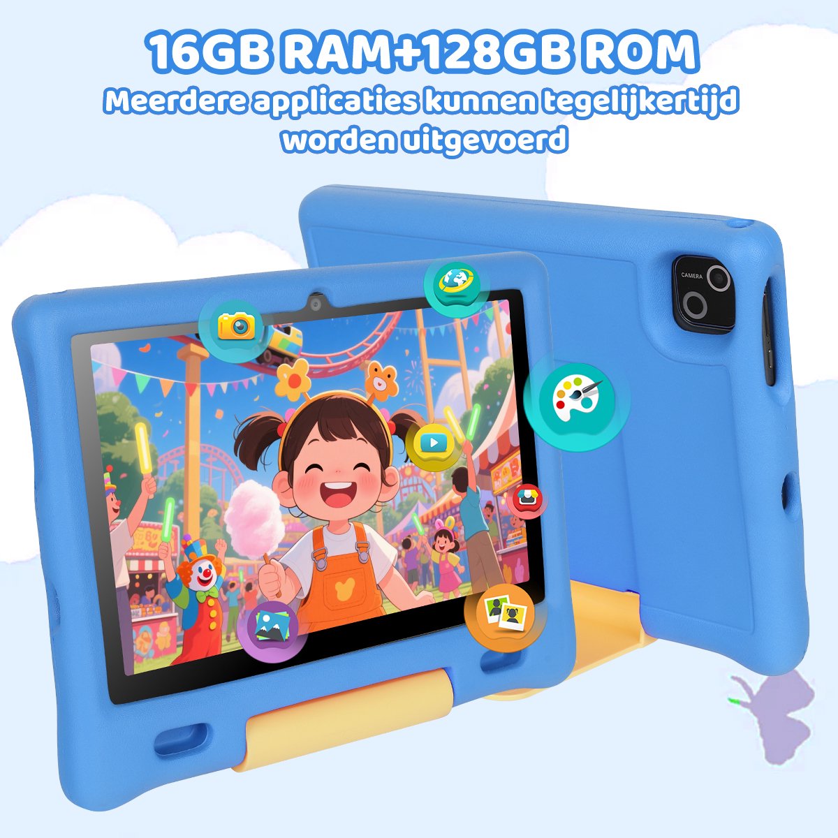 kotsren KT1026 Android 14 kindertablet 10.1 inch blauw