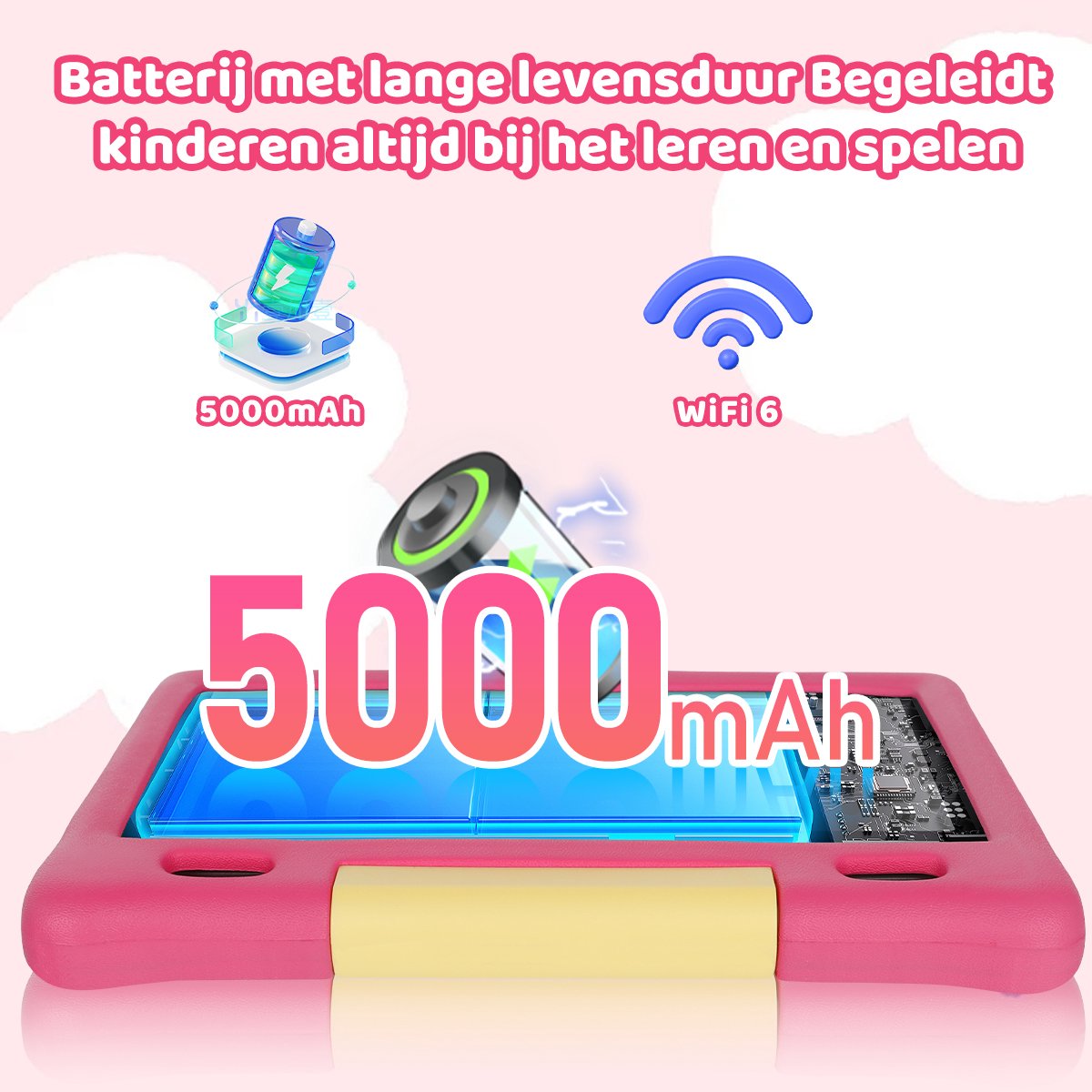 kotsren KT1026 Android 14 kindertablet 10.1 inch roze