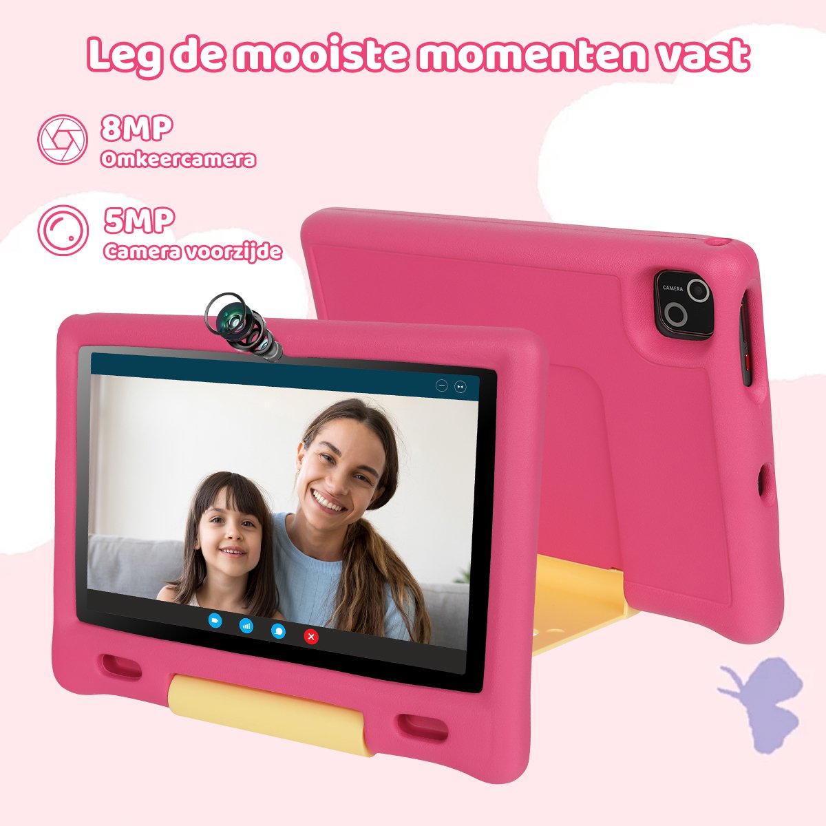kotsren KT1026 Android 14 kindertablet 10.1 inch roze