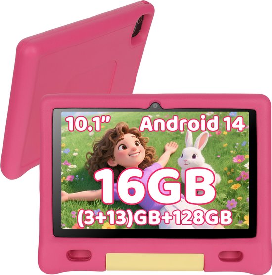 kotsren KT1026 Android 14 kindertablet 10.1 inch roze