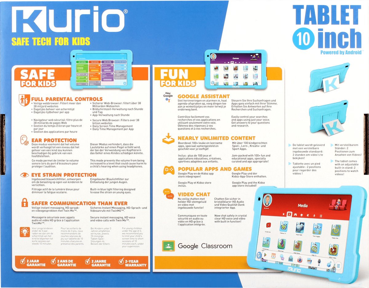 Wat vinden we goed aan de Kurio TAB PRO 10 Inch 32GB Blauw