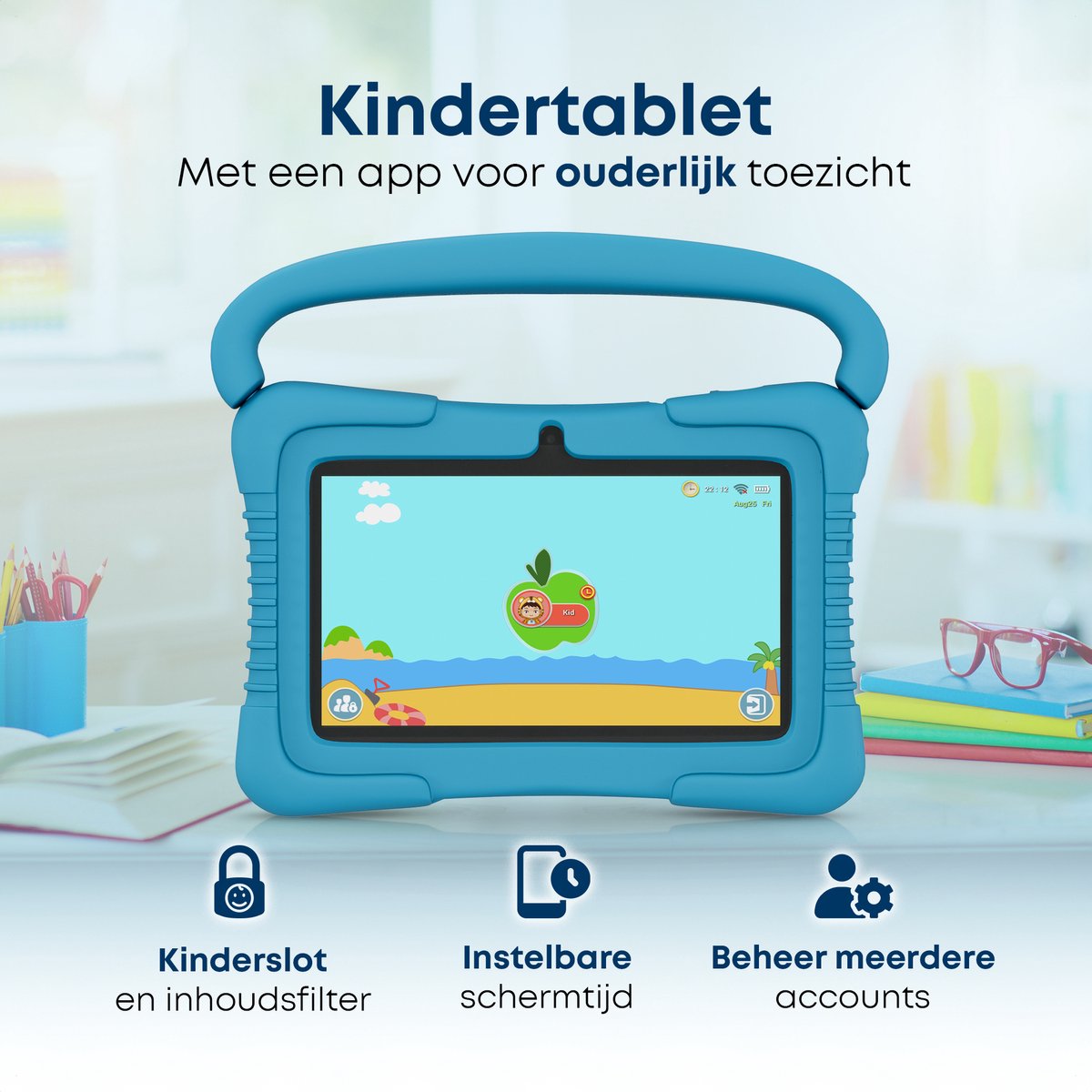 KYCE Kindertablet 7 Inch 32GB Blauw Android 12