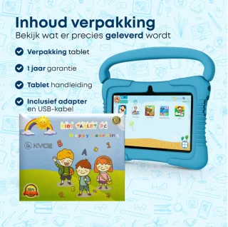 KYCE Kindertablet 7 Inch 32GB Blauw Android 12