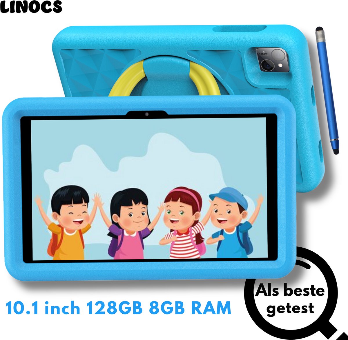 Linocs Kindertablet 10.1 Inch 128GB 8GB RAM Android 14