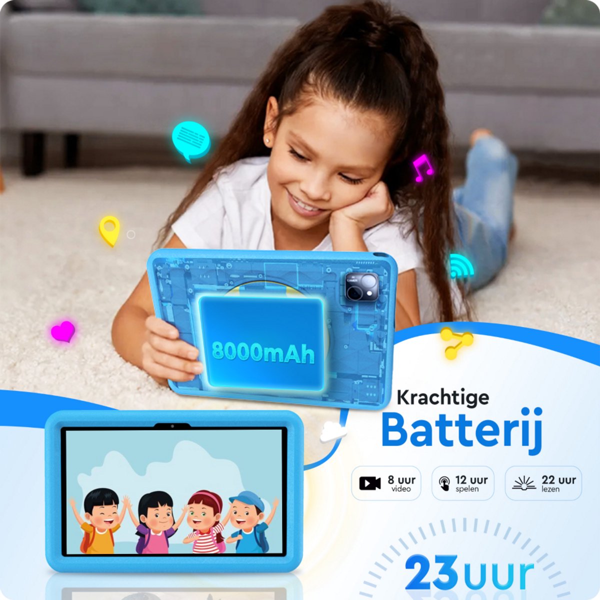 Linocs Kindertablet 10.1 Inch 128GB 8GB RAM Android 14