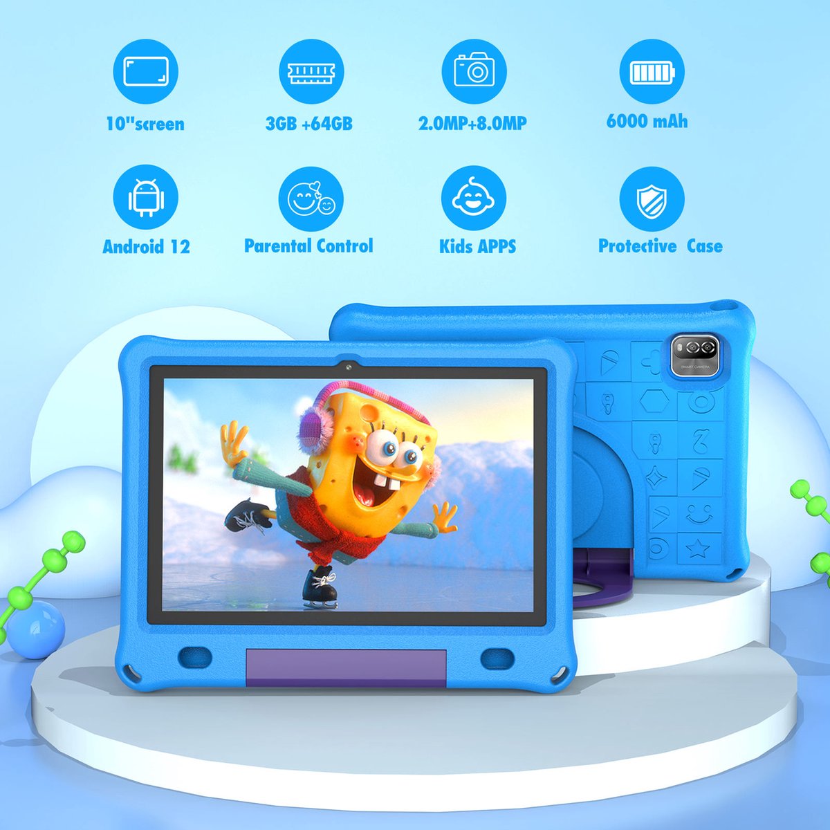 Lipa WQ01 Kinder Tablet 10.1 inch Blue 64GB
