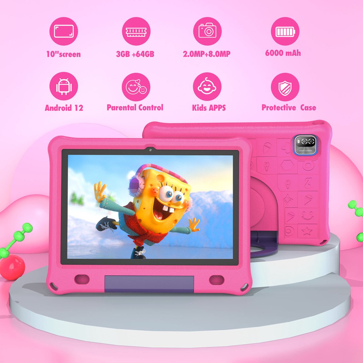 Lipa WQ01 Pink 10.1 inch Kinder Tablet