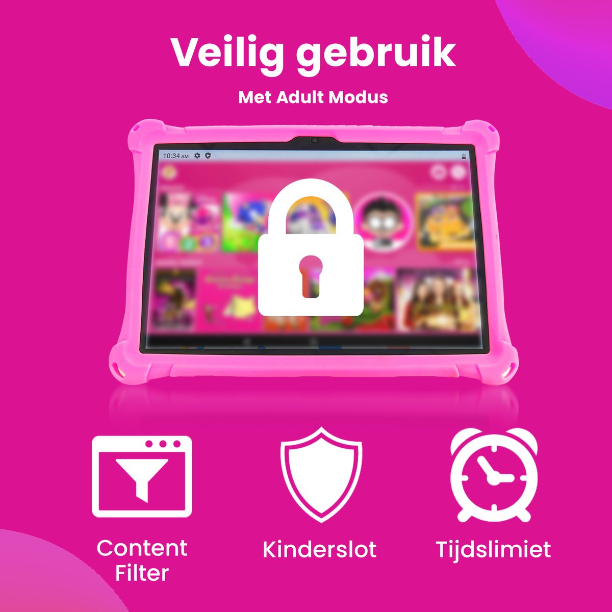 Lopup® Kindertablet 10.1 inch 64GB Grijs