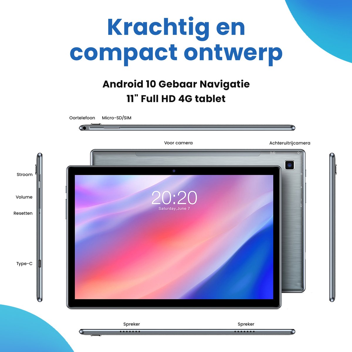Lopup Kindertablet 10.1 inch 64GB Grijs