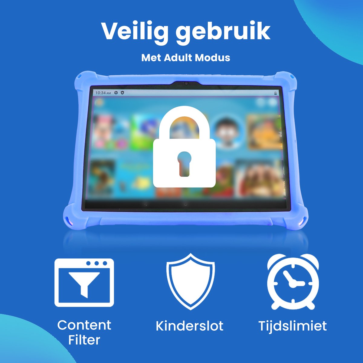 Lopup Kindertablet 10.1 inch 64GB Grijs