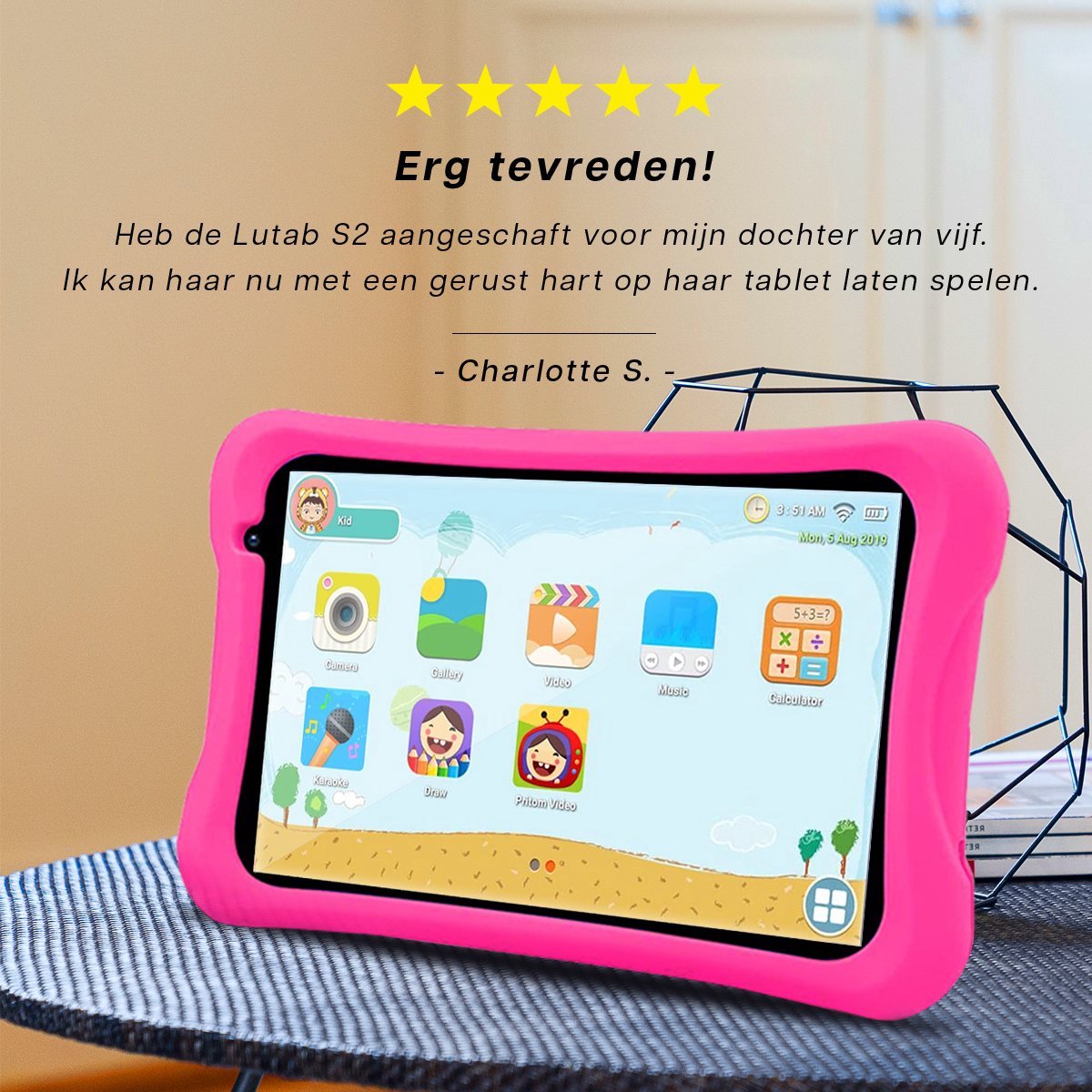 LuKids LuTab S2 8 Inch 32GB Roze Kindertablet