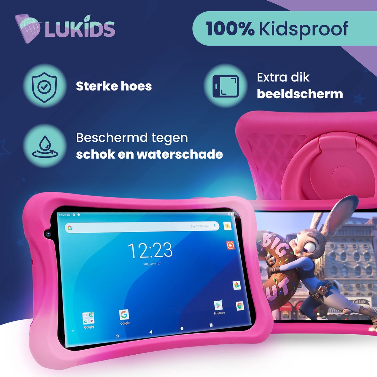 LuKids LuTab S2 8 Inch 32GB Roze Kindertablet