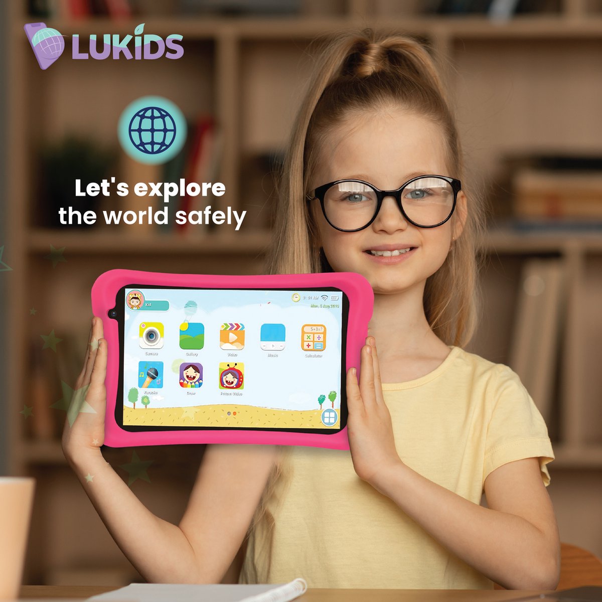 LuKids LuTab S2 8 Inch 32GB Roze Kindertablet