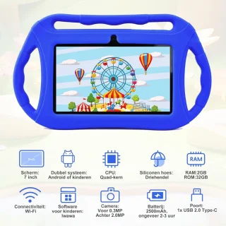 MKSS® Kindertablet Blauw Vanaf 3 Jaar