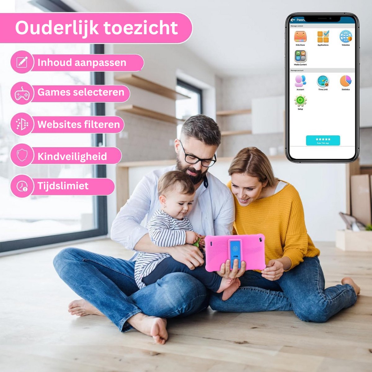 MKSS® Kindertablet Roze 3+