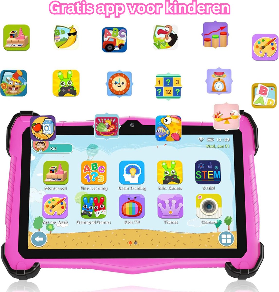 MKSS® Kindertablet Roze Vanaf 3 Jaar