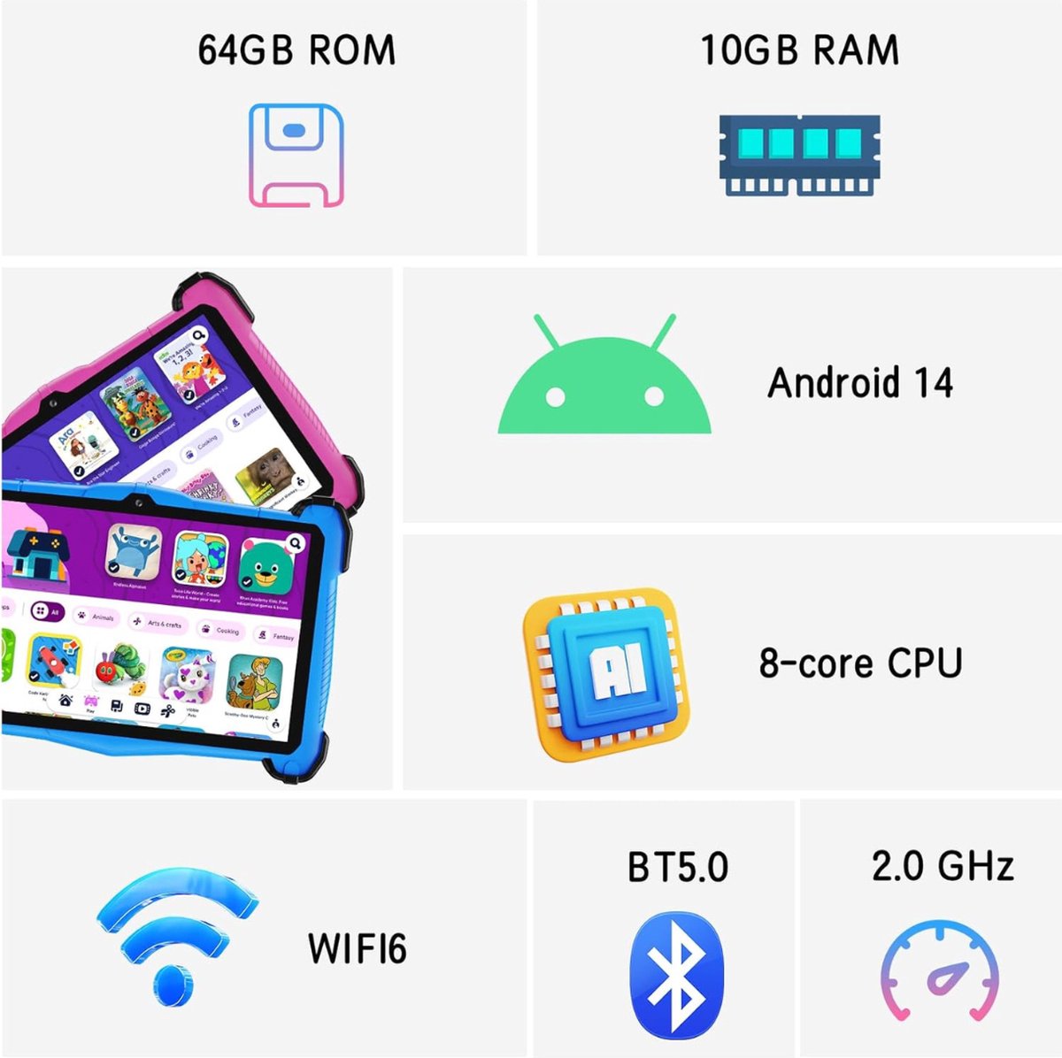 MKSS® Kindertablet Roze Vanaf 3 Jaar