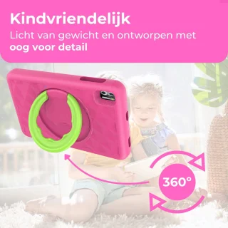 Naevy Kindertablet 8 inch 4+4GB 64GB roze hoes