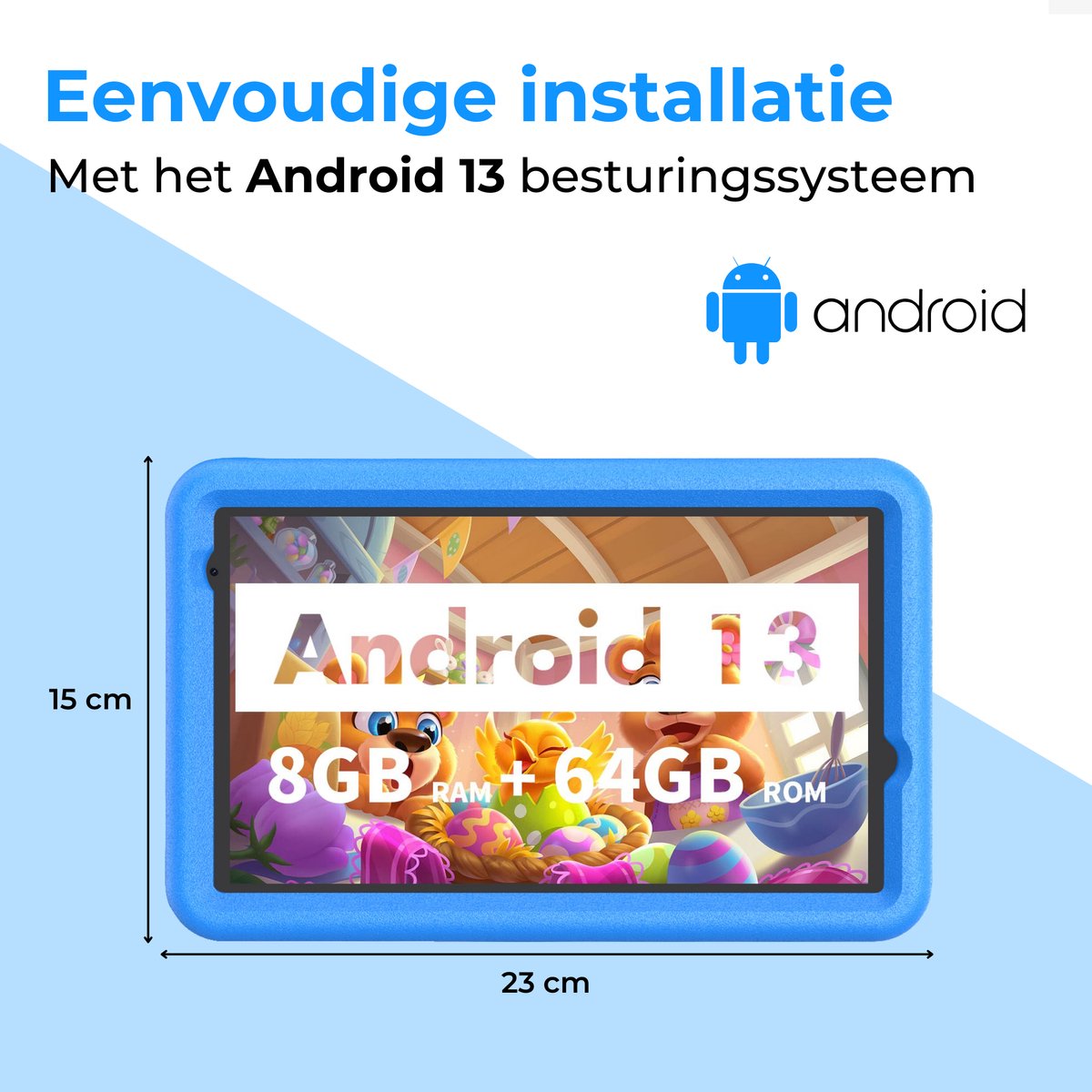 Naevy Kindertablet 8 inch 64GB inclusief beschermhoes