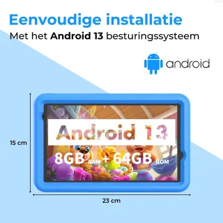 Naevy Kindertablet 8 inch 64GB inclusief beschermhoes