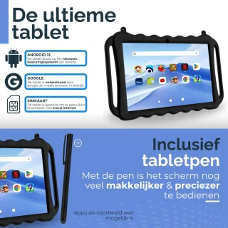 NilaFee WonderTap Pro Zwart 10.1 Inch Kindertablet 128GB