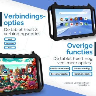 NilaFee WonderTap Pro Zwart 10.1 Inch Kindertablet 128GB
