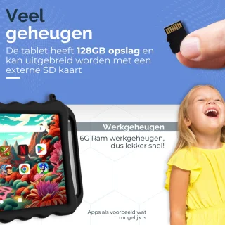 NilaFee WonderTap Pro Zwart 10.1 Inch Kindertablet 128GB