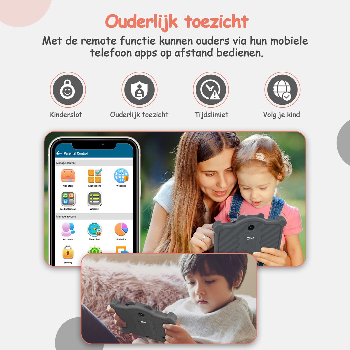 Olvy Kindertablet 7 Inch 96GB