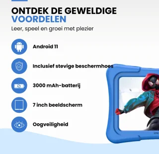Oneiro KIDSPLAY 7 inch Kindertablet Blauw
