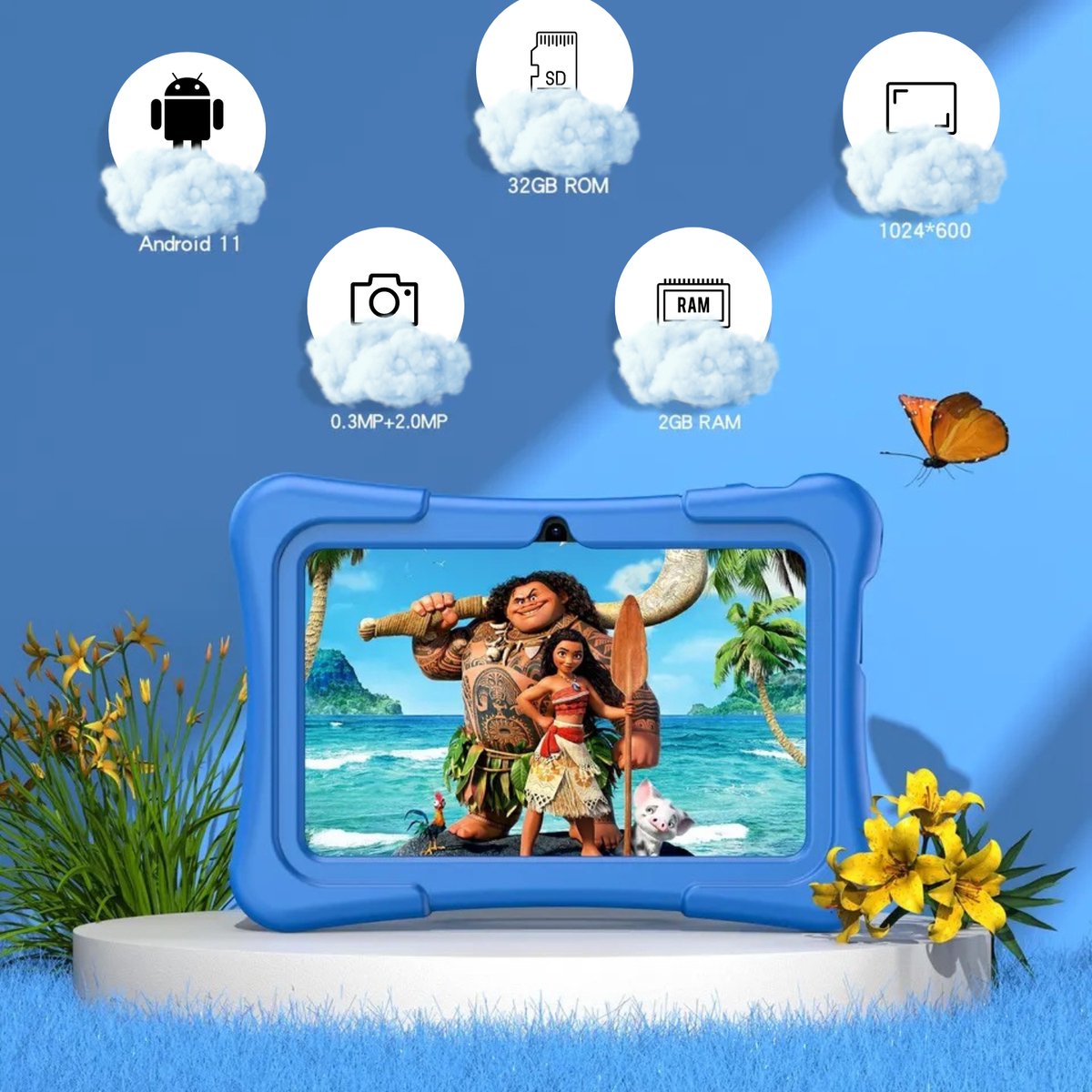 Oneiro KIDSPLAY 7 inch Kindertablet Blauw