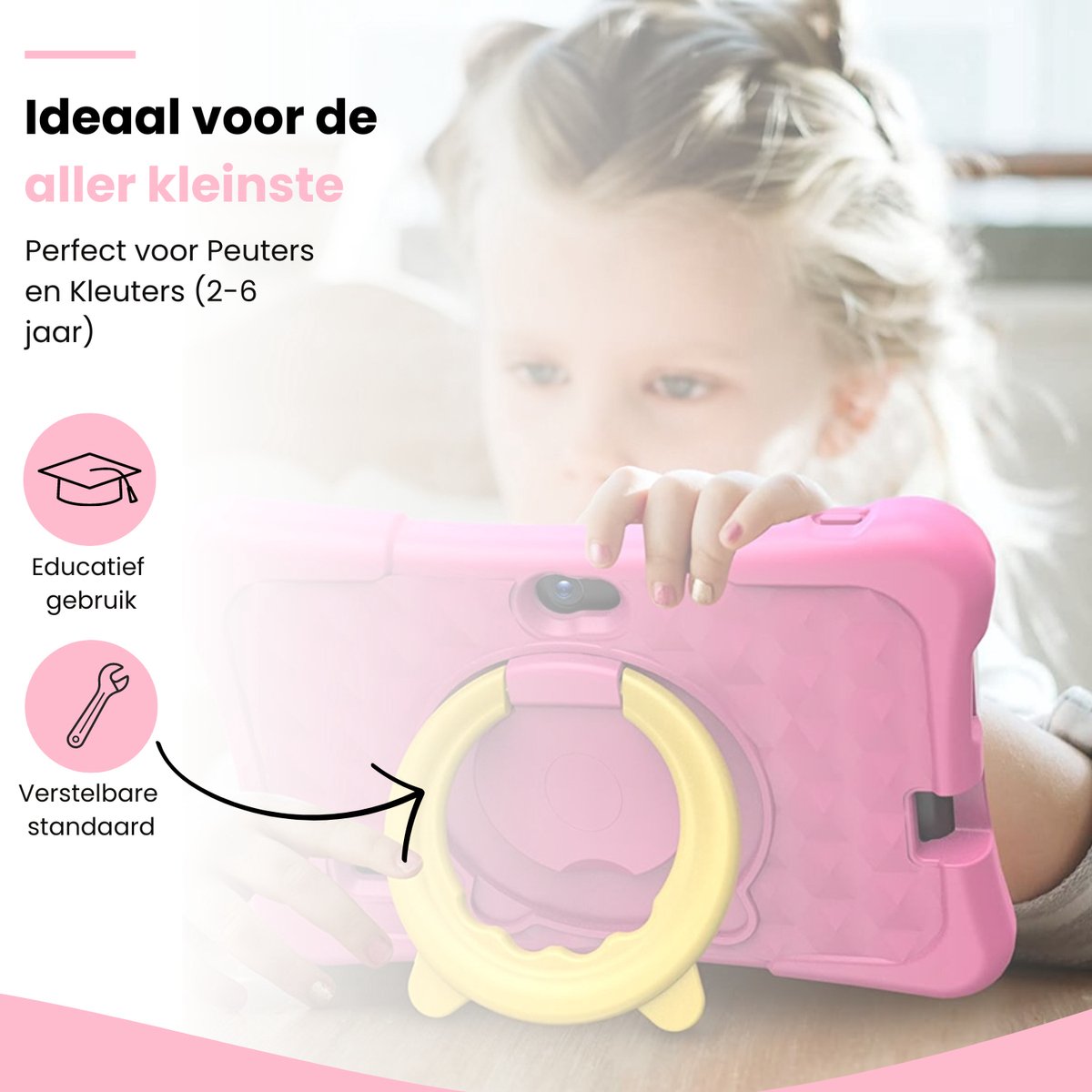 Oneiro KIDSPLAY 7 inch roze kindertablet