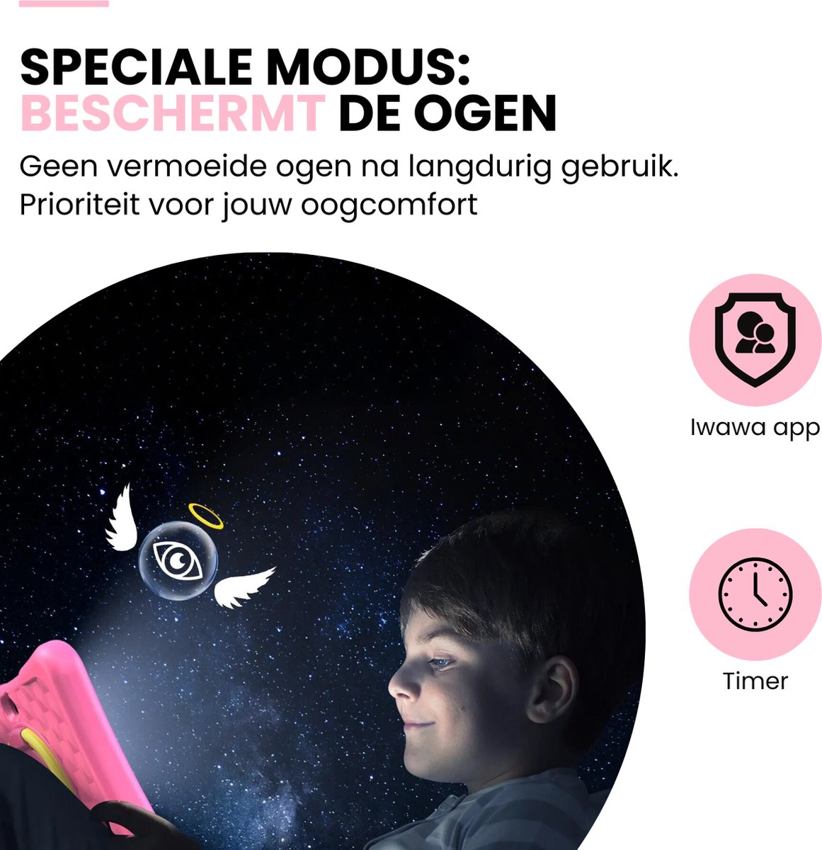 Oneiro KIDSPLAY 7 inch roze kindertablet