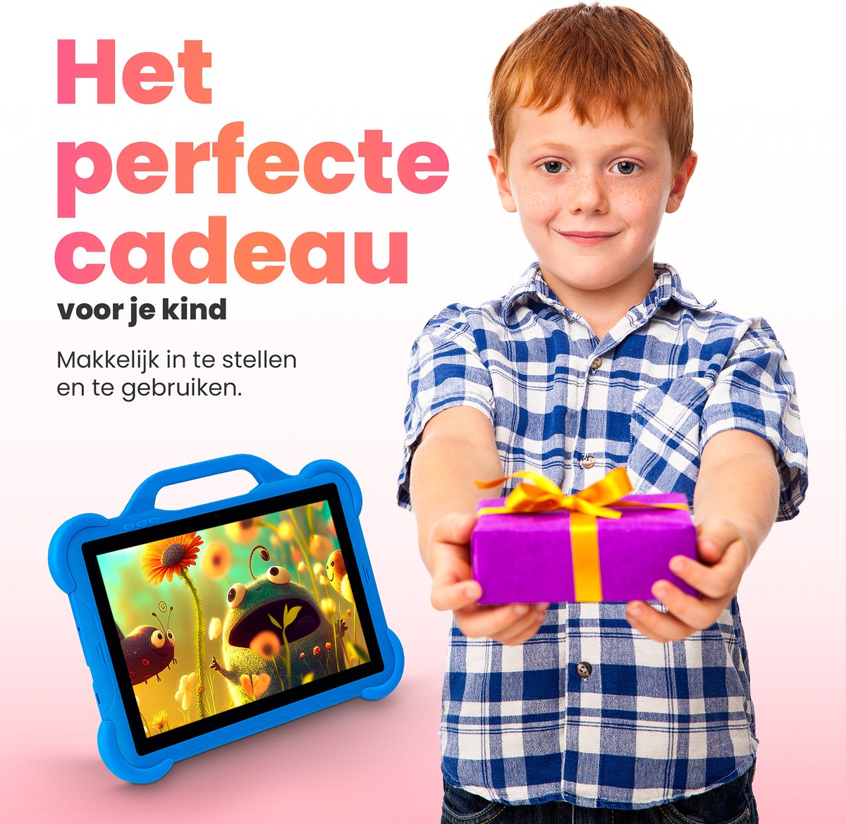 Quality4Less™ Kindertablet 10.1 inch Blauw Android 13.0 64GB