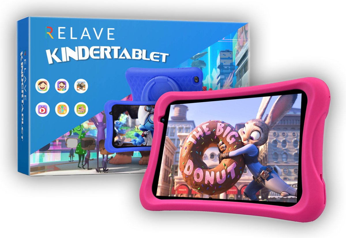 De Relave Kindertablet 8 Inch Roze 32GB in één oogopslag