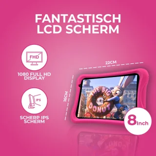 Relave Kindertablet 8 Inch Roze 32GB