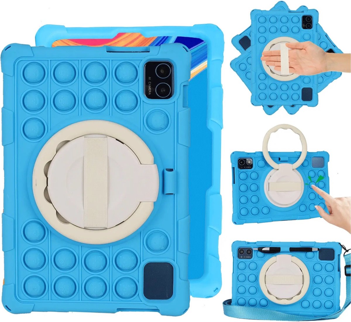 SeRox Technology Kindertablet FHD 10.1 inch Blauw Android 13 128GB 8GB RAM