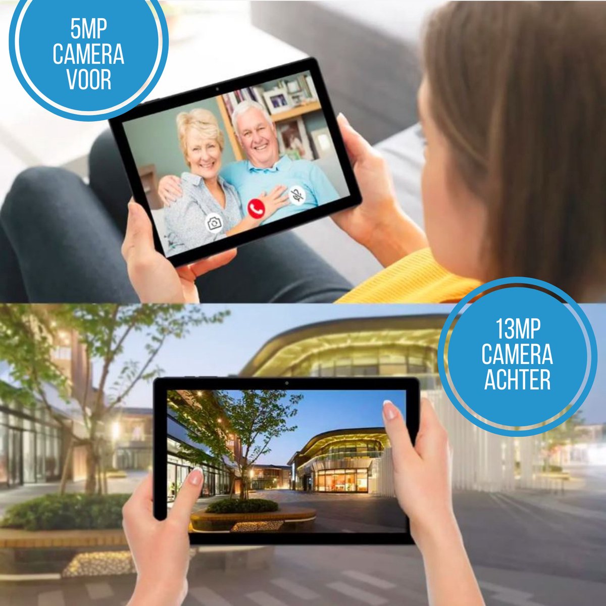 SeRox Technology Kindertablet FHD 10.1 inch Blauw Android 13 128GB 8GB RAM