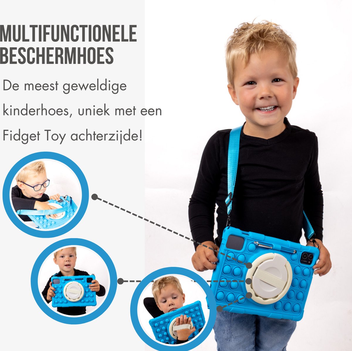 SeRox Technology Kindertablet FHD 10.1 inch Blauw Android 13 128GB 8GB RAM