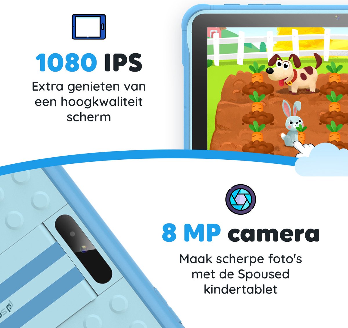 Spoused Kindertablet 10.1 inch Blauw 64GB 4GB RAM