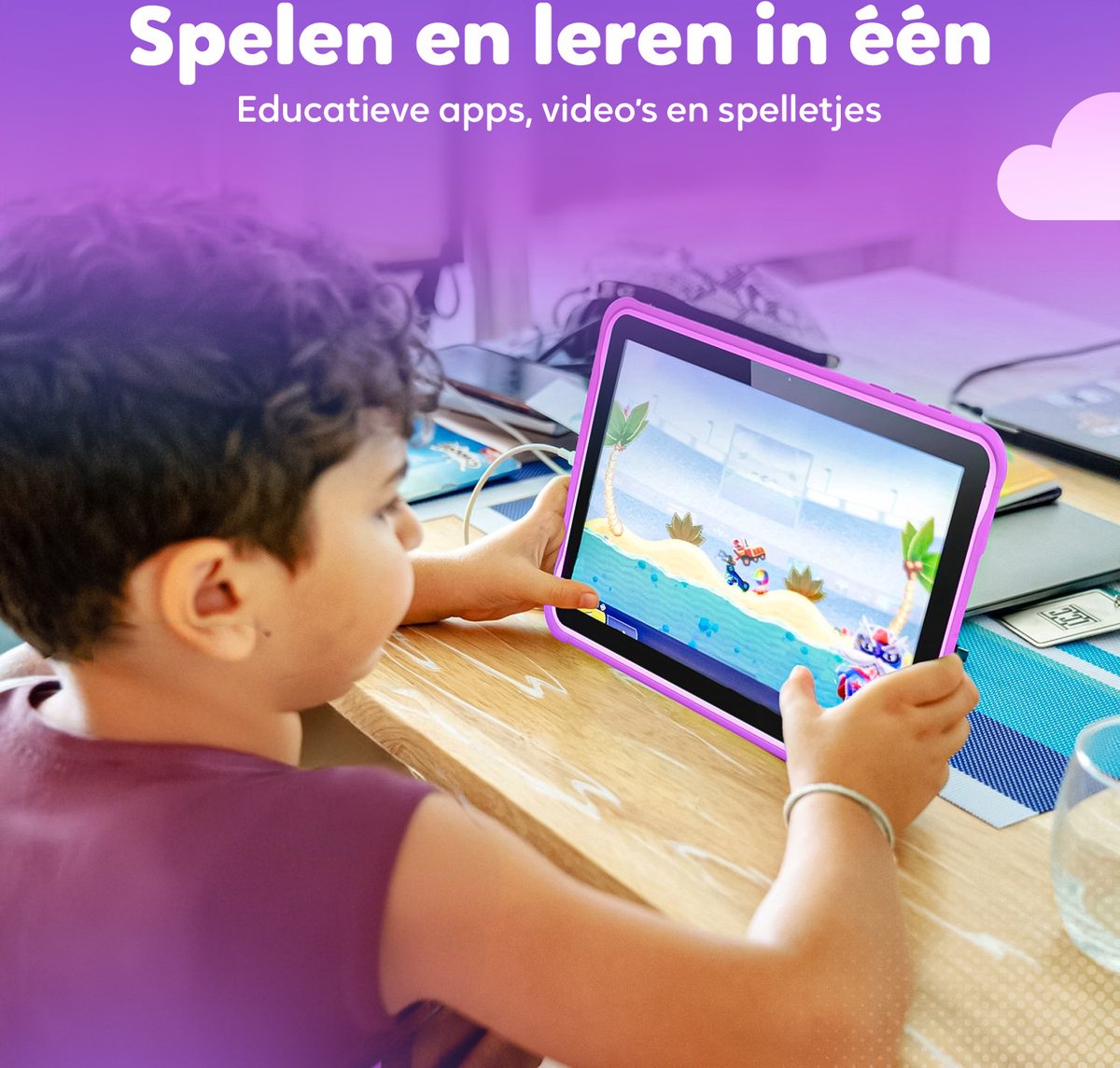 Spoused Kindertablet 10.1 inch Paars 64GB 4GB RAM