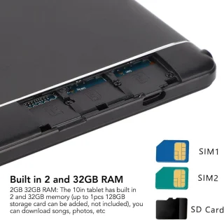 Tablet 10 Inch Zwart 32GB 2GB RAM MT6592 Octa Core