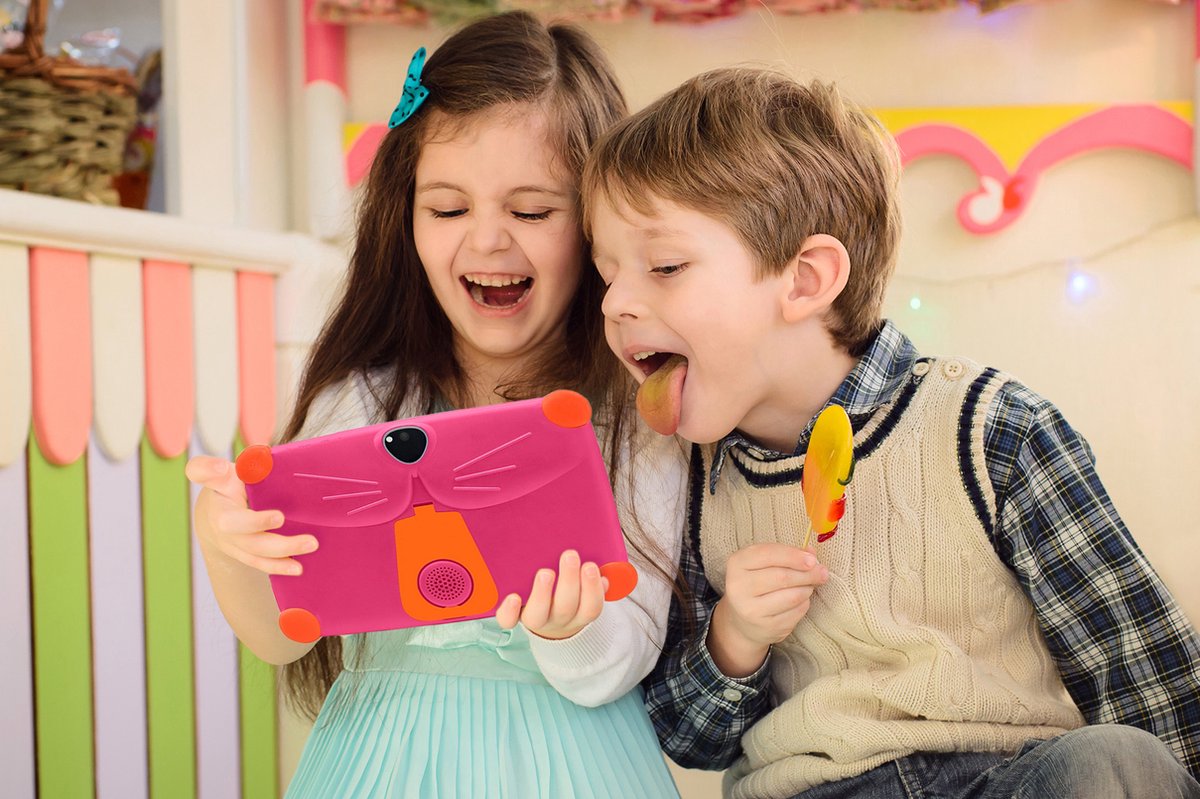 Tenify Kindertablet Roze met Hoesje