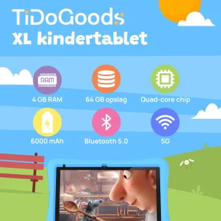Tidogoods Kindertablet XL 10.1 inch 64GB Android 13.0
