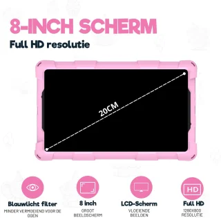 TinyPlay Giga 8 inch kindertablet 64GB roze