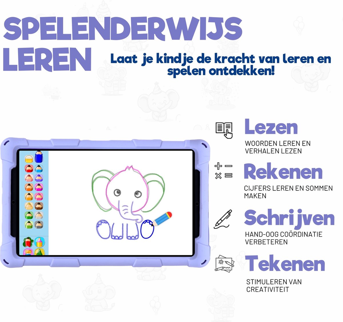 TinyPlay Giga kindertablet 8 inch paars 64GB