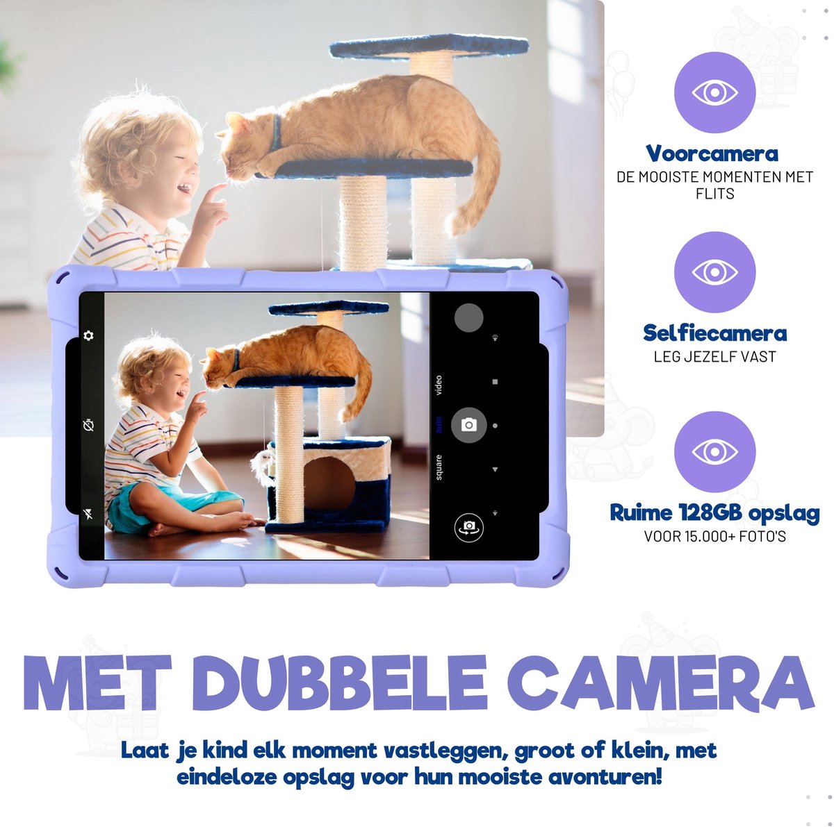 TinyPlay Giga kindertablet 8 inch paars 64GB