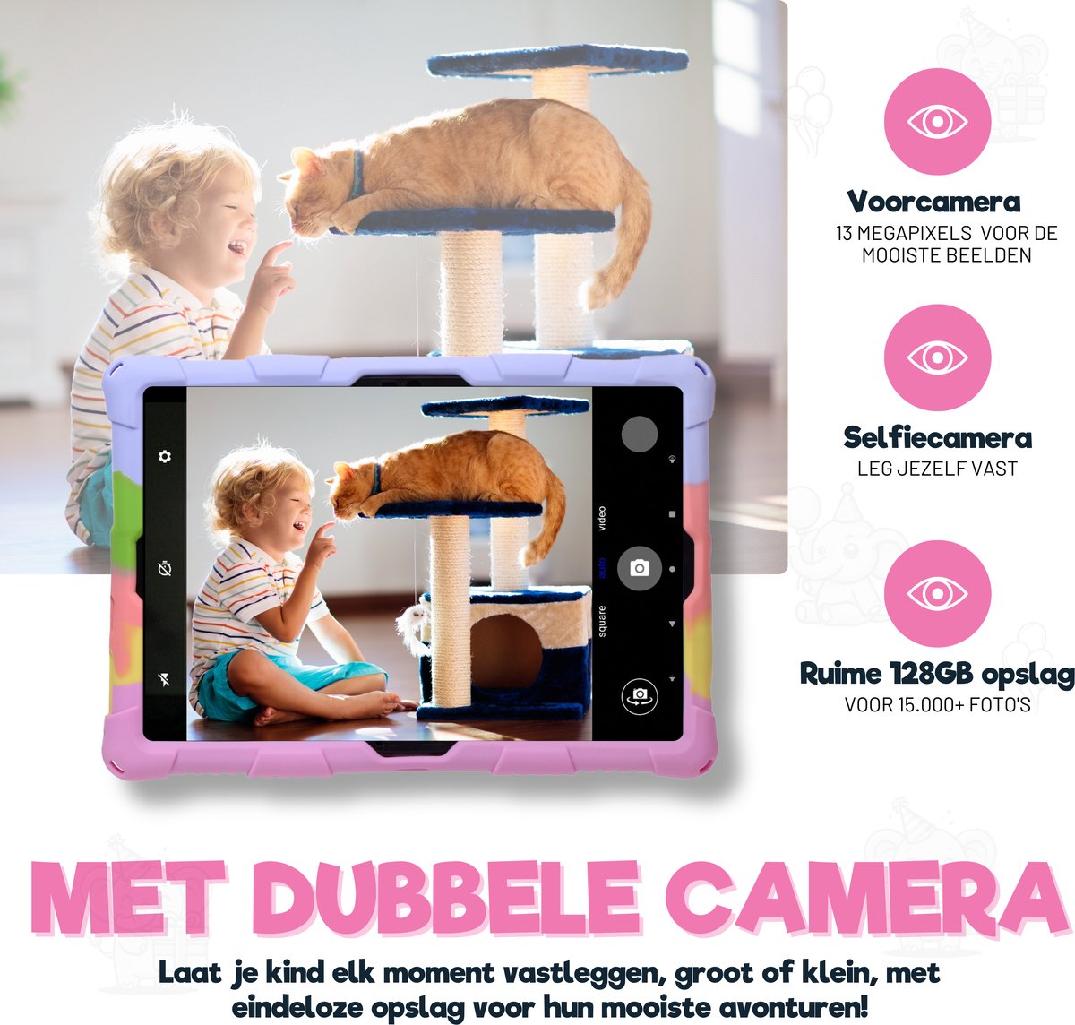 TinyPlay Maxi V2 kindertablet 10 inch 64GB Android 14 Rainbow