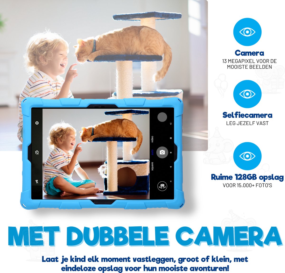TinyPlay Maxi V2 kindertablet 10 inch blauw 64GB Android 14
