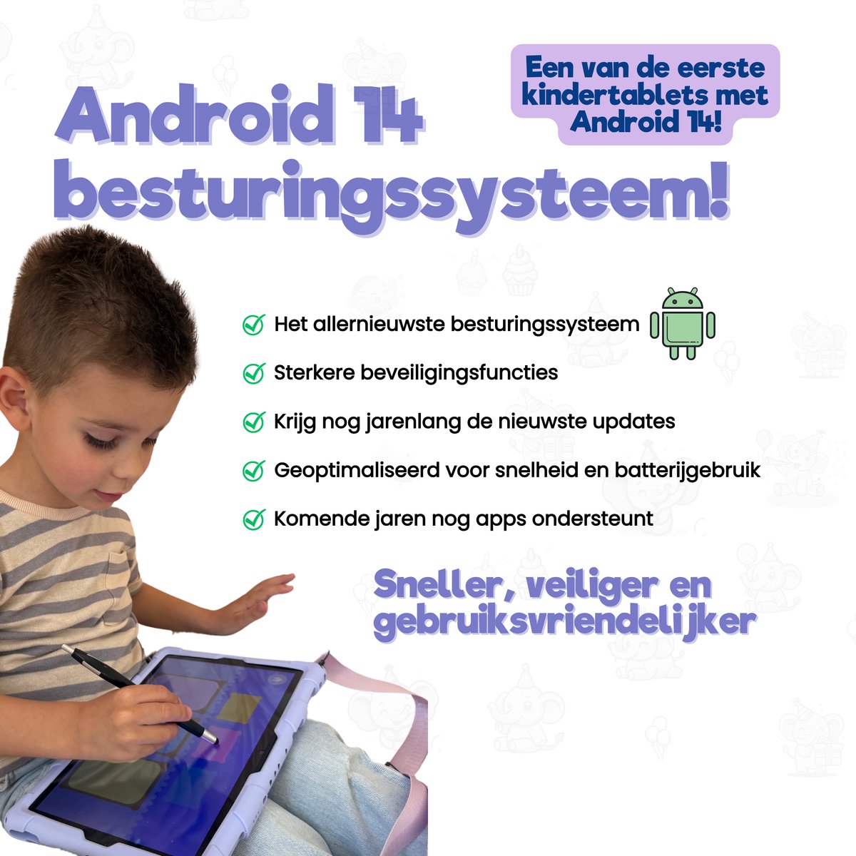 TinyPlay Maxi V2 kindertablet 10 inch paars
